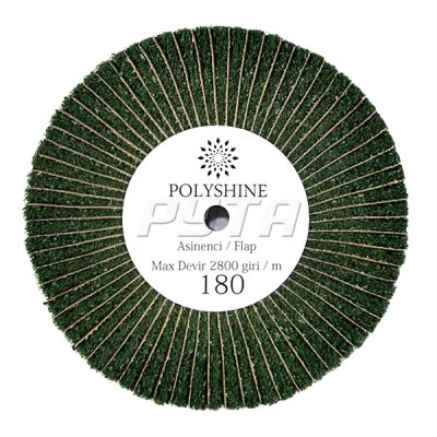 253501 Щетка сатино-лепестковая зеленая Ф100х10х8, 1х1 Р180