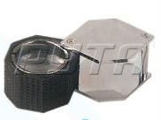 214130 Лупа-триплет 10х шестигранная хромированная,  d-21 мм,  с резиновым покрытием